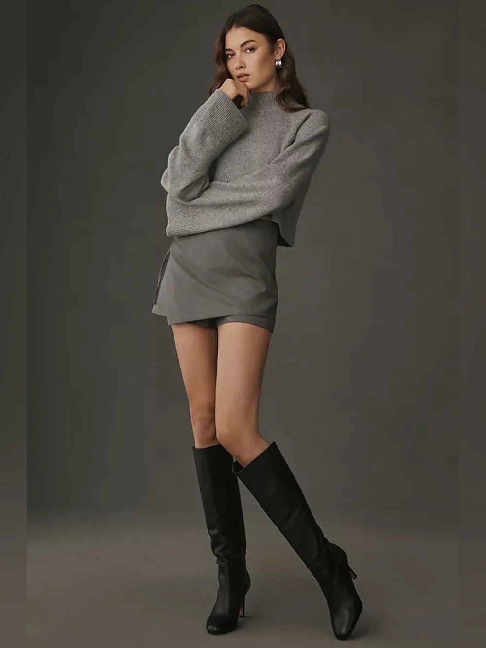 Reformation Garrett Cashmere Cropped Turtleneck Sweater - Picture 2 of 15
